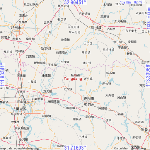 Yangdang on map