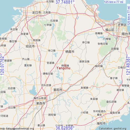 Yangchu on map