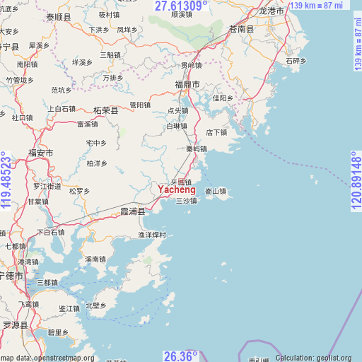 Yacheng on map