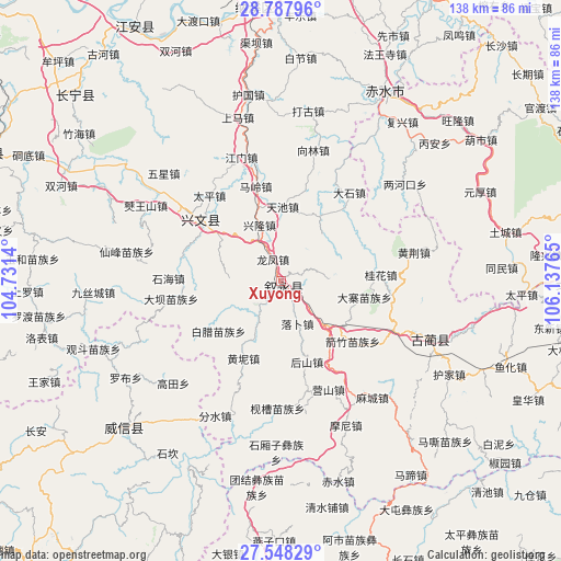 Xuyong on map