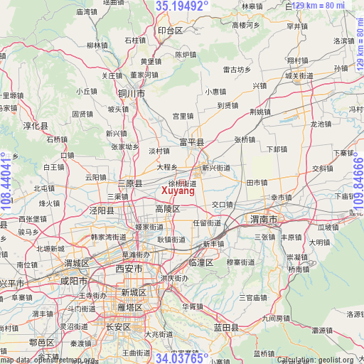 Xuyang on map