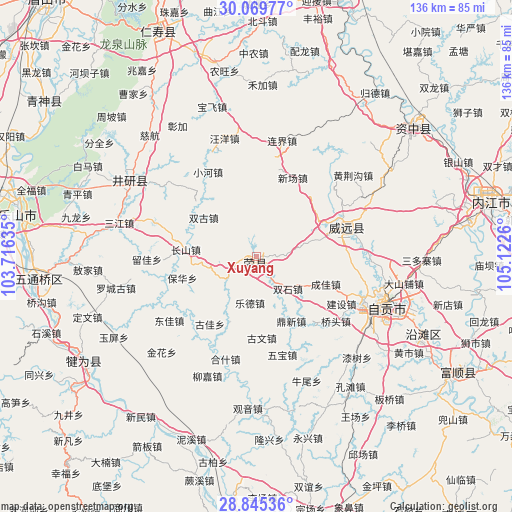 Xuyang on map