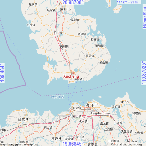 Xucheng on map