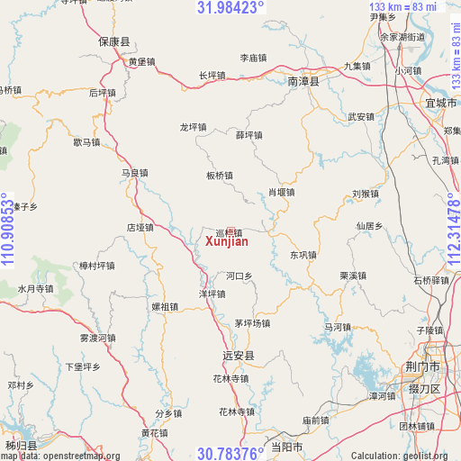 Xunjian on map