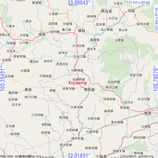 Xujiaping on map