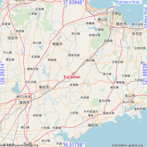 Xujiadian on map