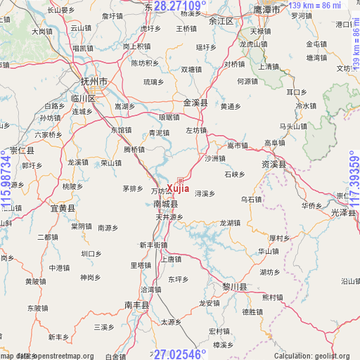 Xujia on map