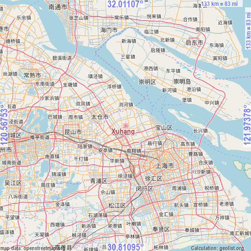 Xuhang on map