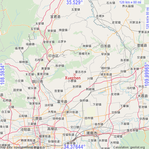 Xuezhen on map