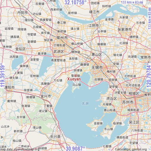 Xueyan on map