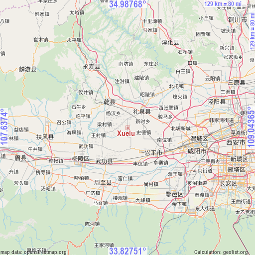 Xuelu on map