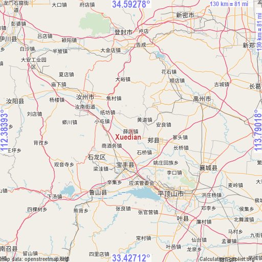 Xuedian on map