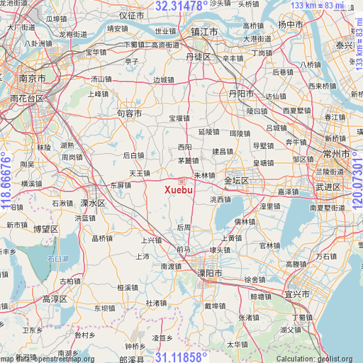 Xuebu on map