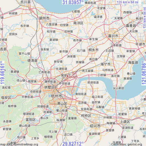 Xucun on map