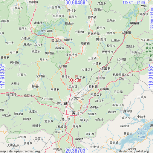 Xucun on map