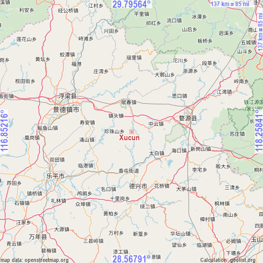 Xucun on map