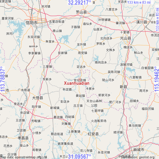 Xuanhuadian on map