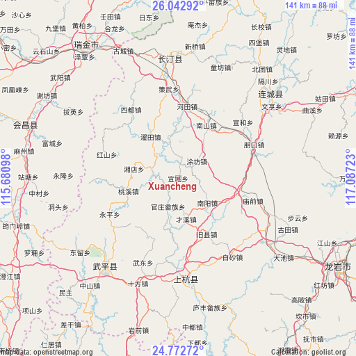 Xuancheng on map