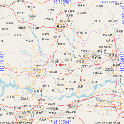 Xixiang on map