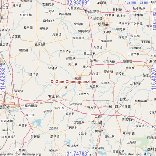 Xi Xian Chengguanzhen on map