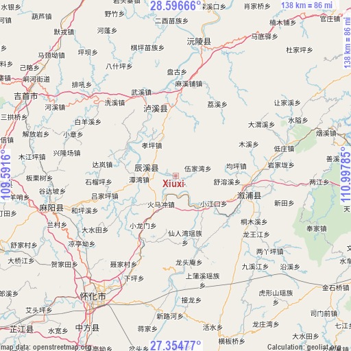 Xiuxi on map