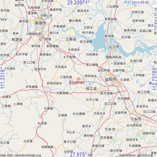 Xiushan on map