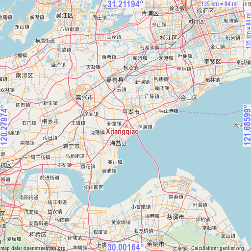 Xitangqiao on map