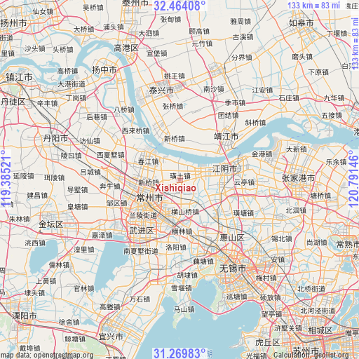 Xishiqiao on map