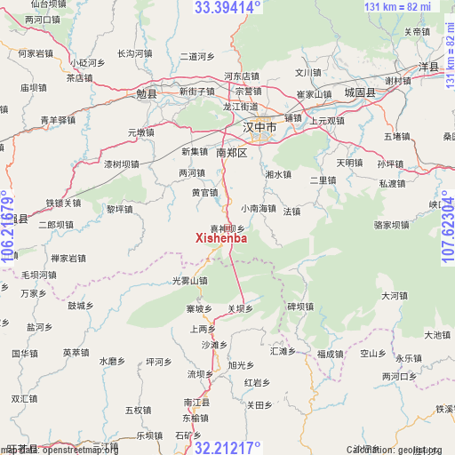 Xishenba on map