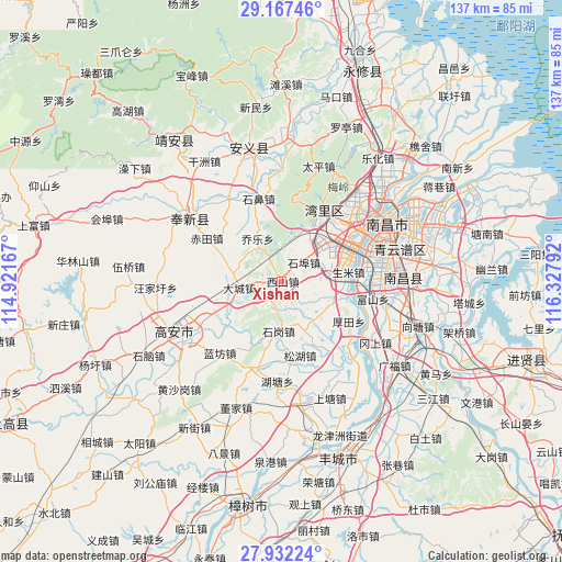 Xishan on map