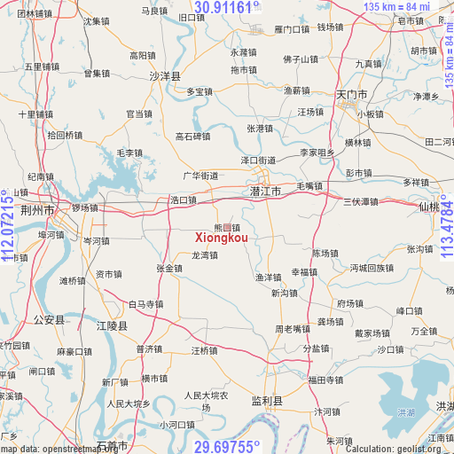 Xiongkou on map