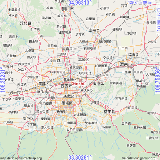 Xinzhu on map