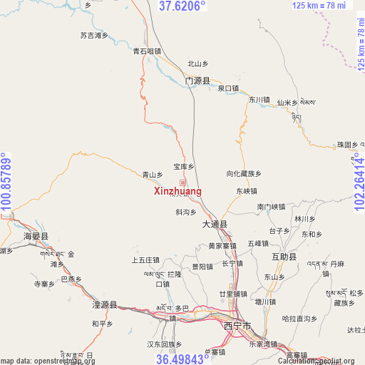 Xinzhuang on map