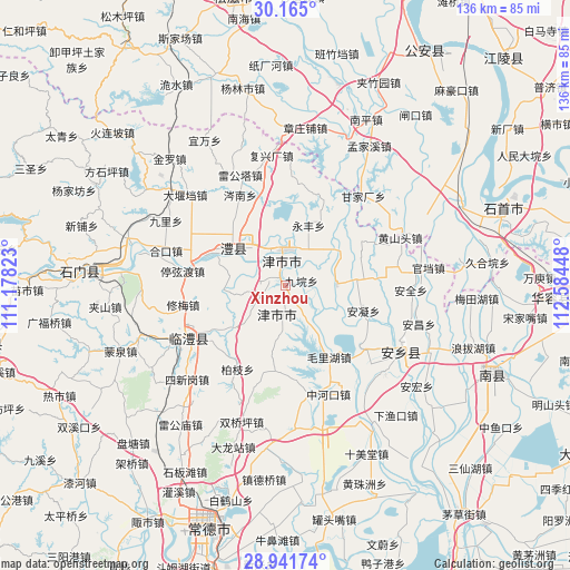 Xinzhou on map