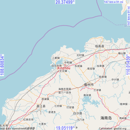 Xinzhou on map