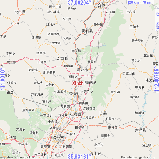 Xinzhi on map
