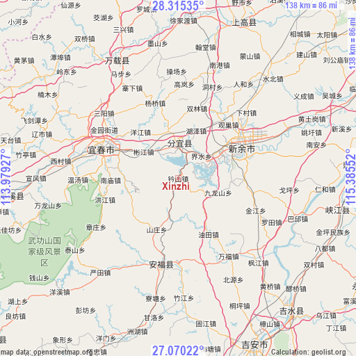 Xinzhi on map