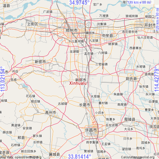 Xinhualu on map