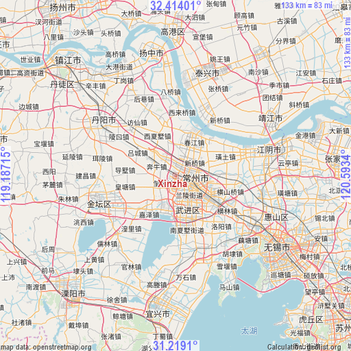 Xinzha on map