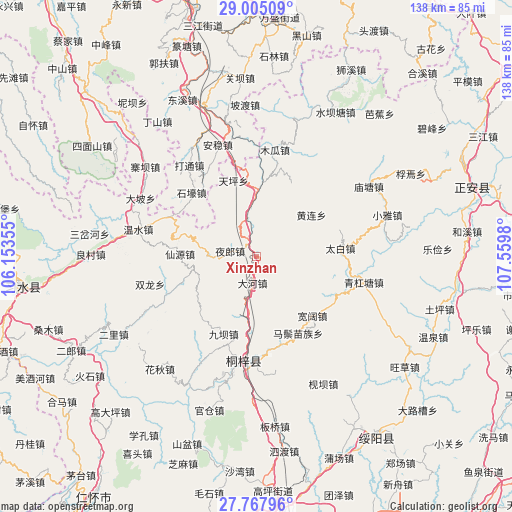 Xinzhan on map