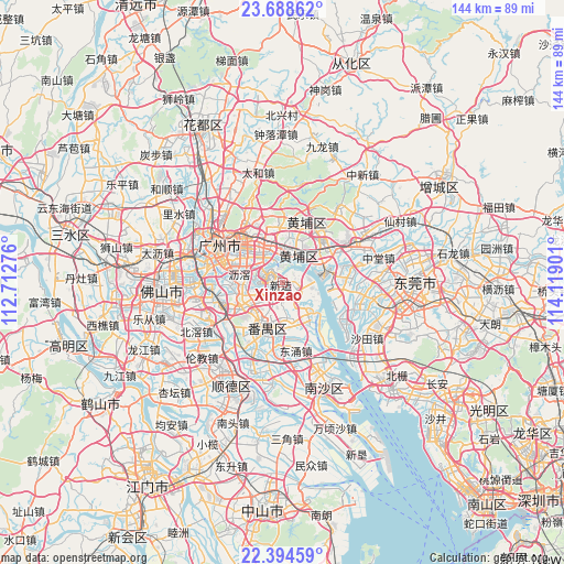 Xinzao on map