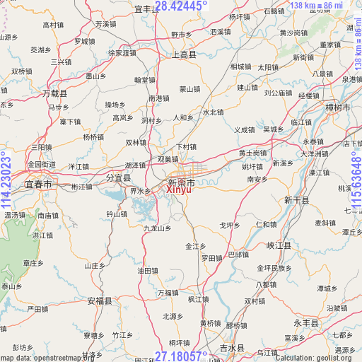 Xinyu on map