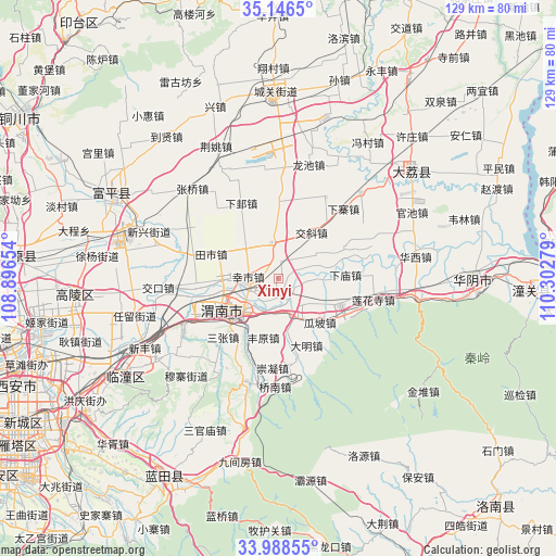 Xinyi on map