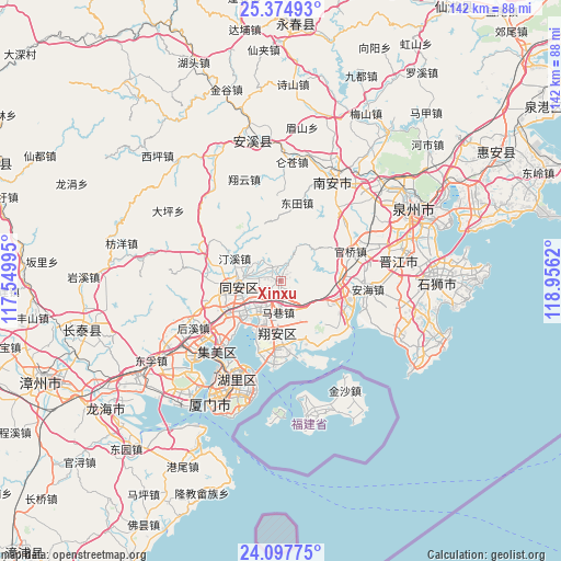 Xinxu on map