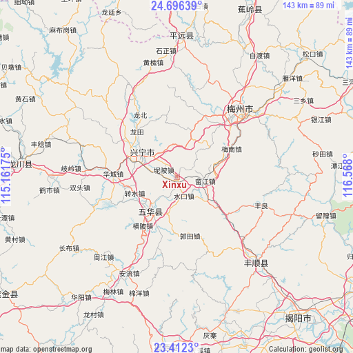 Xinxu on map