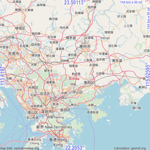 Xinxu on map