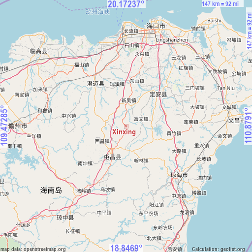 Xinxing on map