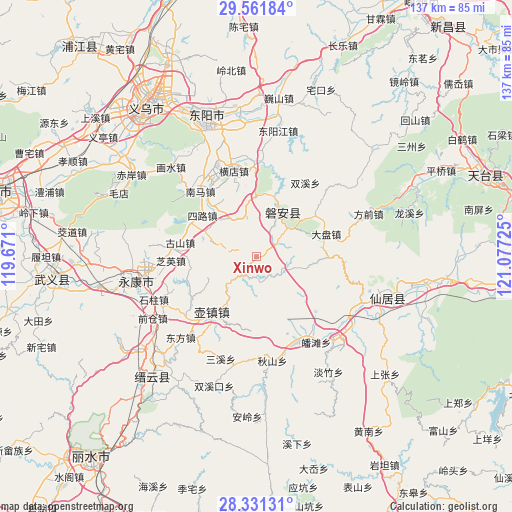 Xinwo on map