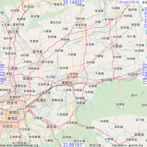 Xinshi on map