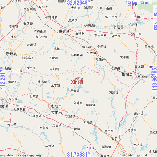 Xinshi on map